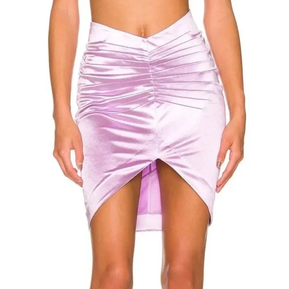 NWT Retrofete Dehl Satin Mini Skirt Lilac XL